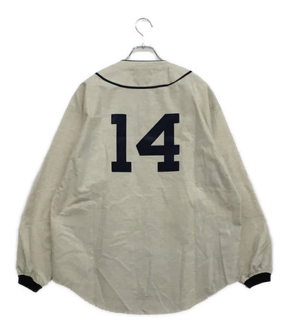 美品 DESCENDANT ベースボールシャツ ベージュ コットン メンズ SIZE 1 ディセンダント