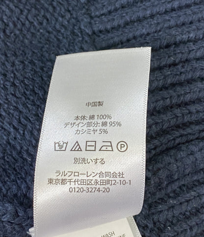 美品 POLO RALPH LAUREN NYC ロゴニット ネイビー メンズ SIZE L ポロ・ラルフローレン