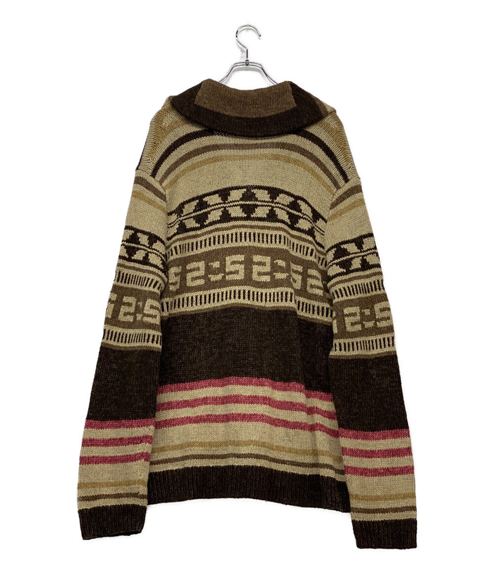 RRL RALPH LAUREN カーディガン ショールカラー HNAD KNIT SILK混 90s メンズ SIZE XL ダブルアールエル