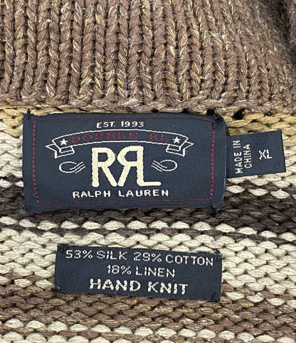 RRL RALPH LAUREN カーディガン ショールカラー HNAD KNIT SILK混 90s メンズ SIZE XL ダブルアールエル