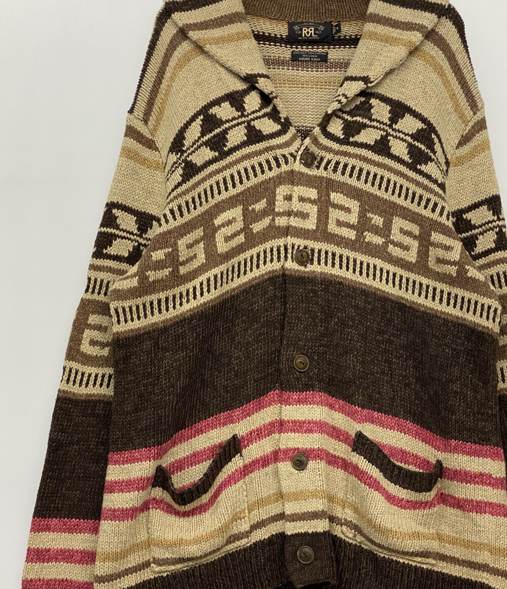 RRL RALPH LAUREN カーディガン ショールカラー HNAD KNIT SILK混 90s メンズ SIZE XL ダブルアールエル