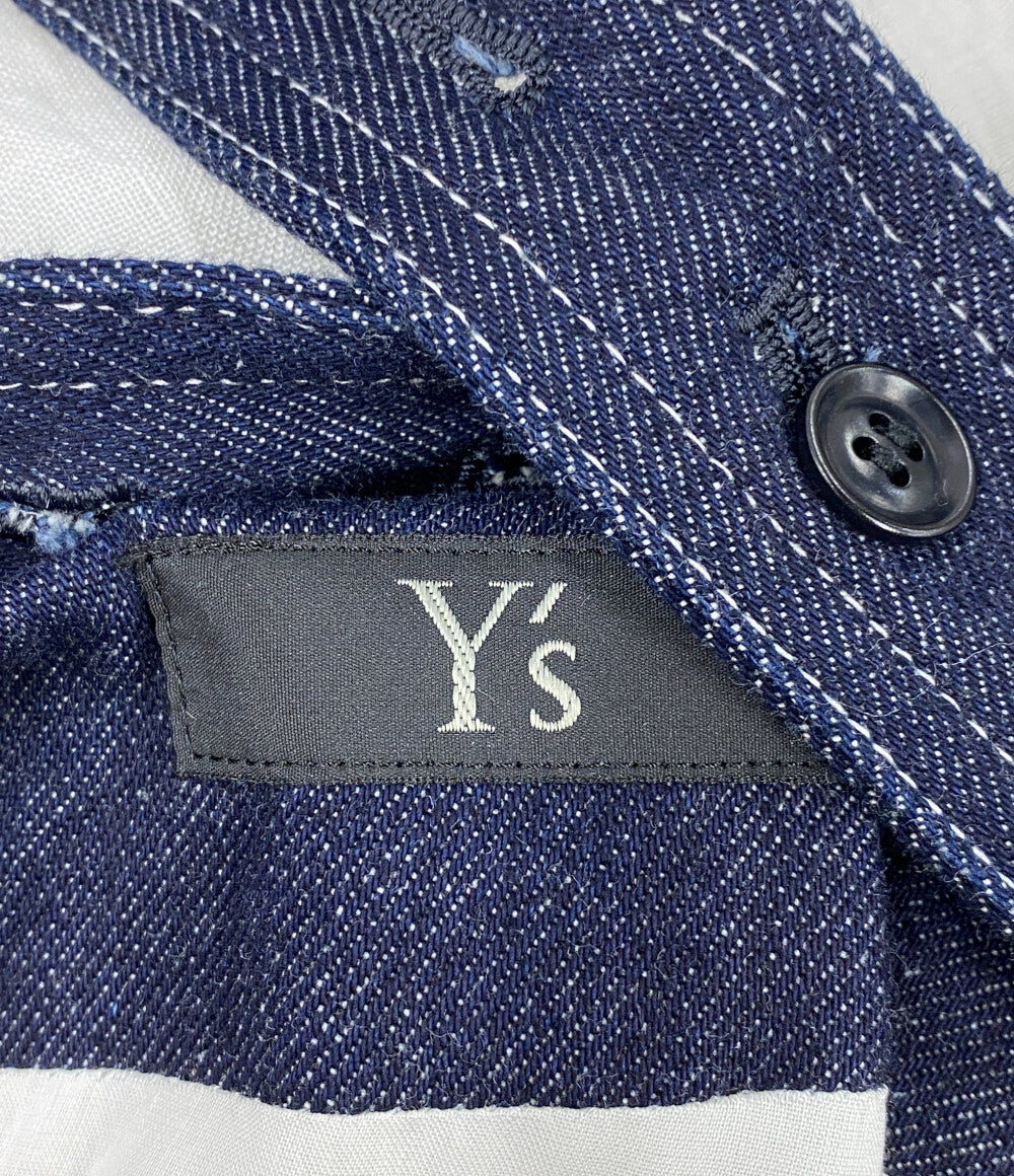 Y's サロペット デニム リネン切替し レディース SIZE 1 ワイズ