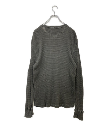 RRL RALPH LAUREN ダブルアール エル ラルフローレン 長袖Ｔシャツ サーマル ヘンリー ブラック メンズ SIZE L