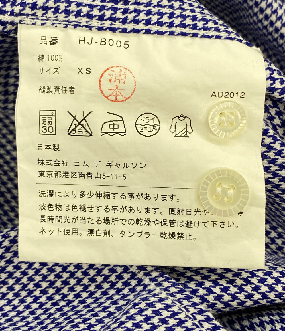 COMME des GARCONS HOMME 長袖シャツ HJ-B005 AD2012 千鳥格子 メンズ SIZE XS コムデギャルソンオム