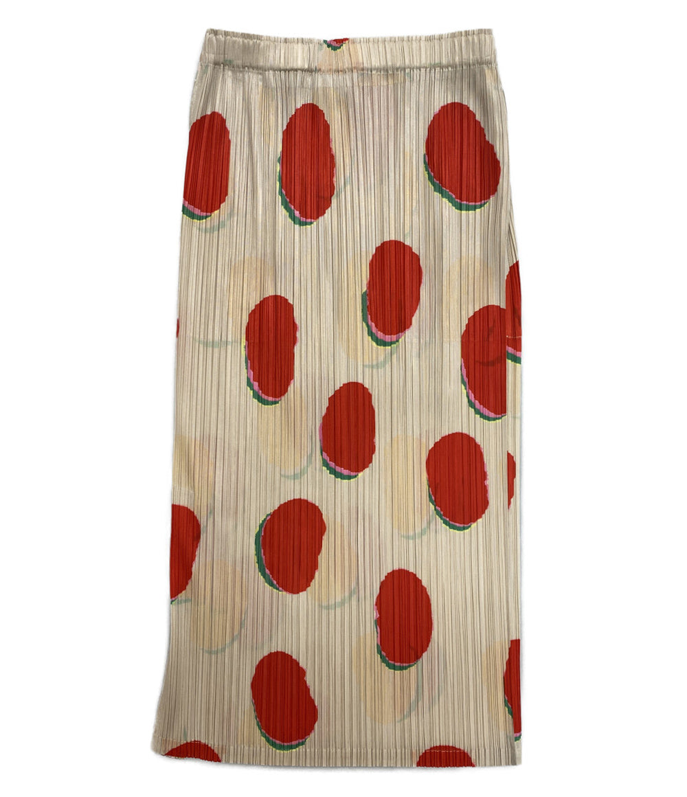 PLEATS PLEASE スカート BEAN DOTS 総柄 24ss PP41JG675 レディース SIZE 3 プリーツプリーズ