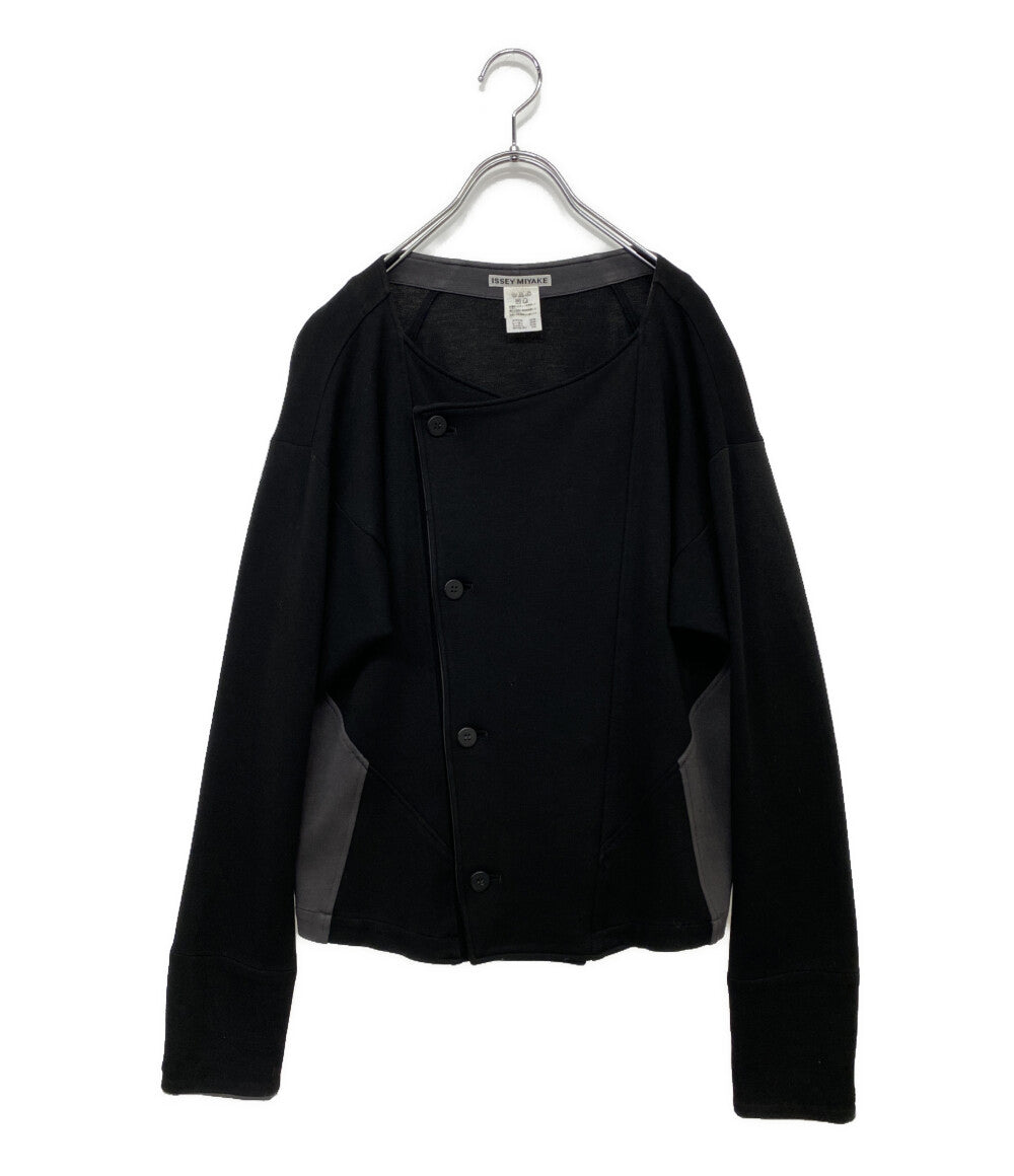 ISSEY MIYAKE 切替ノーカラージャケット 15AW IM54JD513 レディース SIZE 2 イッセイミヤケ