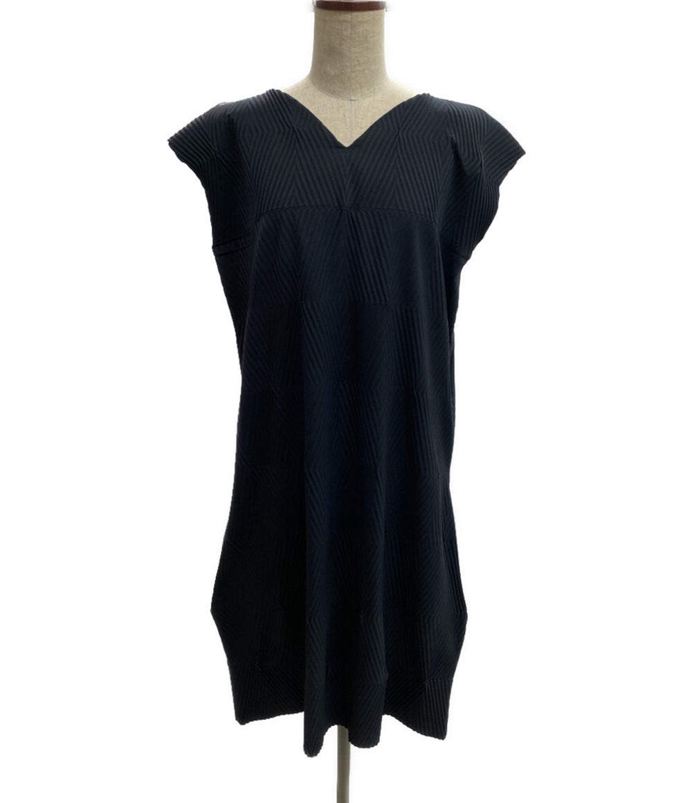 ISSEY MIYAKE フレンチスリーブワンピース ISSEY MIYAKE ベイクド ストレッチ IM91FH031 レディース SIZE 2 イッセイミヤケ