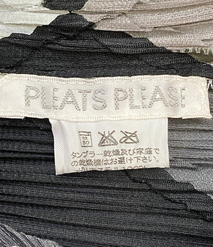 美品 PLEATS PLEASE カットソー ダイヤチェック柄 モノトーン PP64-JK629 レディース SIZE 3 プリーツプリーズ