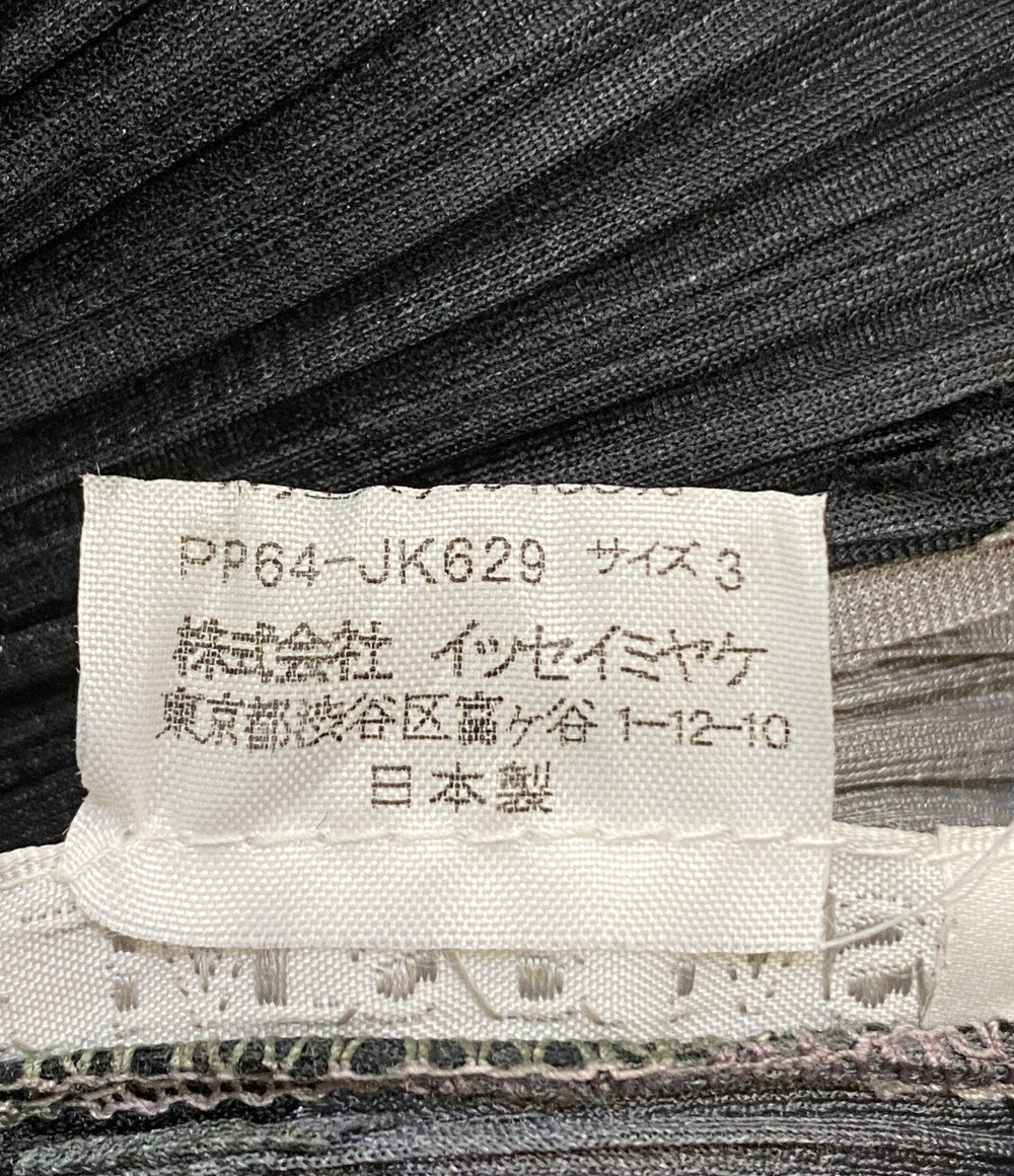 美品 PLEATS PLEASE カットソー ダイヤチェック柄 モノトーン PP64-JK629 レディース SIZE 3 プリーツプリーズ