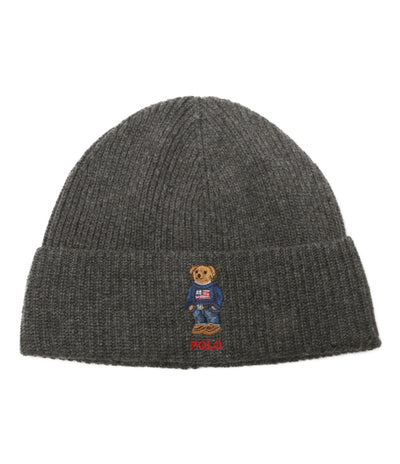美品 POLO RALPH LAUREN ニット帽 ポロベア リブニット ビーニー レディース SIZE ONE ポロ・ラルフローレン