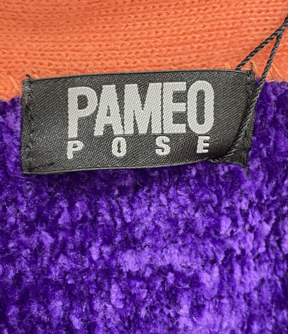 美品 PAMEO POSE カーディガン 2017年秋 MONSTER CORDIGAN 231752800101 レディース SIZE F パメオポーズ