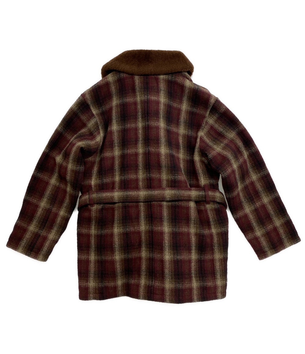 美品 POLO COUNTRY ポロカントリ― ピーコート シアリングカラー チェック ランチ ボア 2024 メンズ SIZE L