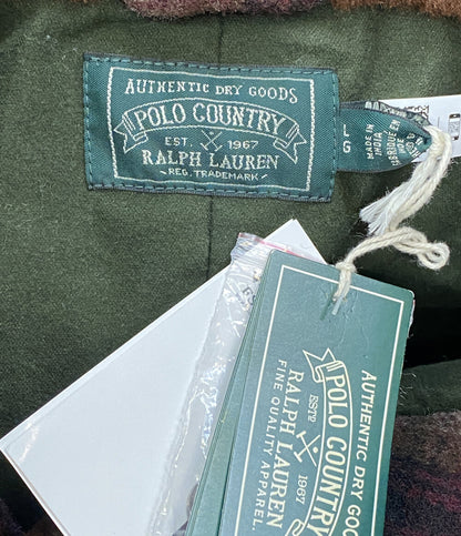 美品 POLO COUNTRY ポロカントリ― ピーコート シアリングカラー チェック ランチ ボア 2024 メンズ SIZE L