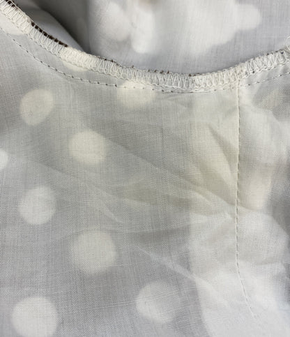 INGEBORG 半袖ワンピース ブラウン ドット柄 花柄 レディース SIZE M インゲボルグ