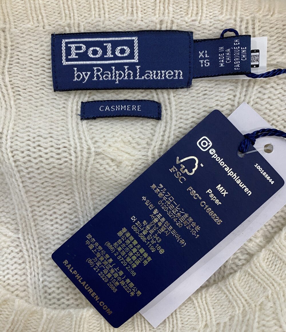 美品 POLO RALPH LAUREN カシミアニット セーター アイコニック ケーブル メンズ SIZE XL ポロ・ラルフローレン