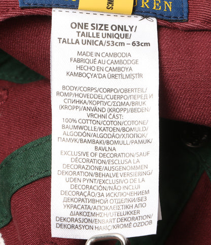 POLO RALPH LAUREN キャップ NY パッチ ツイル ボール キャップ バーガンディー メンズ SIZE O/S ポロ・ラルフローレン