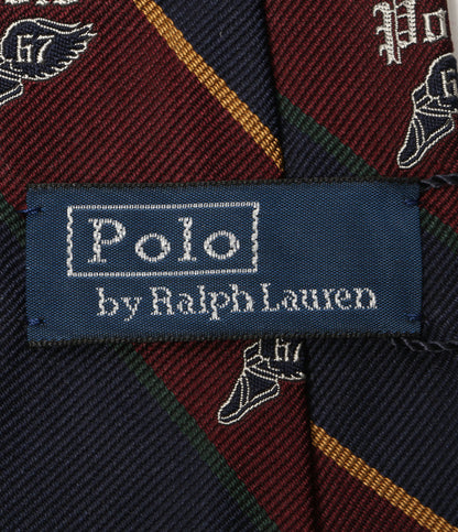 美品 POLO RALPH LAUREN ネクタイ ヴィンテージインスパイアード ストライプド POLOロゴ メンズ ポロ・ラルフローレン