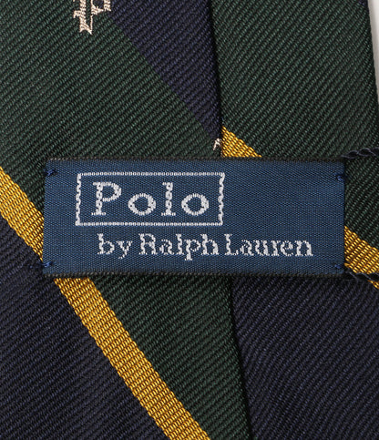 美品 POLO RALPH LAUREN ネクタイ ヴィンテージインスパイアード ストライプド Pロゴ メンズ ポロ・ラルフローレン