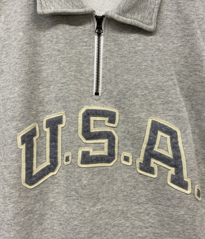 美品 POLO RALPH LAUREN 半袖スウェット USA FLEECE SHORT SLEEVE SWEAT GRAY メンズ SIZE L ポロ・ラルフローレン
