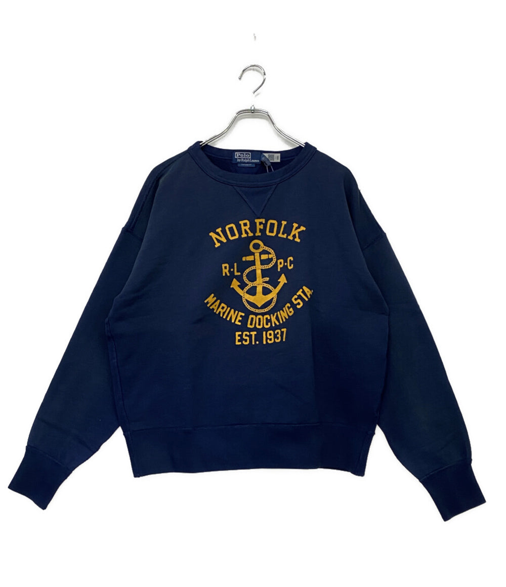 美品 POLO RALPH LAUREN スウェット VINTAGE FIT FLEECE GRAPHIC SWEAT NVY メンズ SIZE L ポロ・ラルフローレン