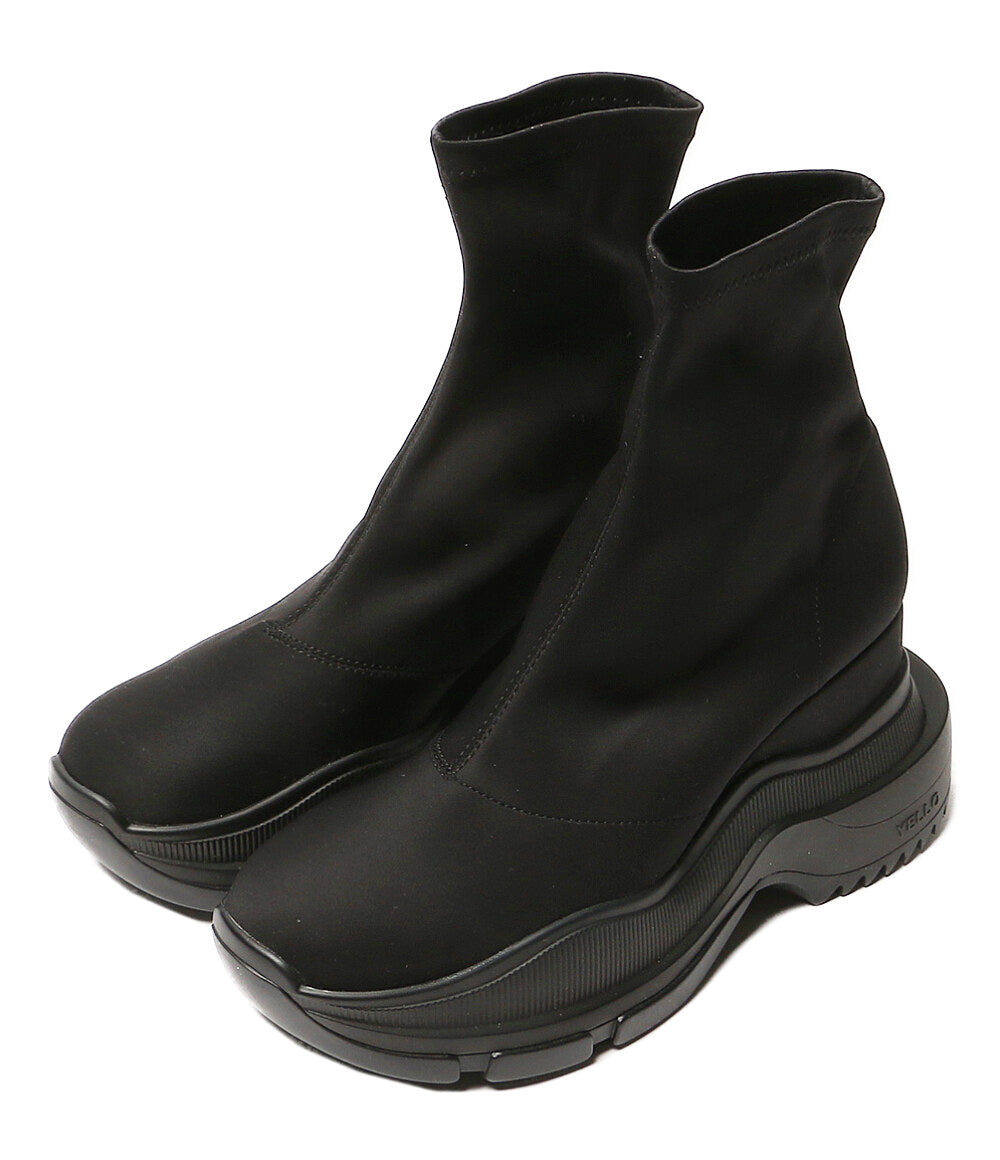 YELLO イエロ ブーツ TOKYO BLACK MID SNEAKER SHORT BOOTS レディース SIZE XL