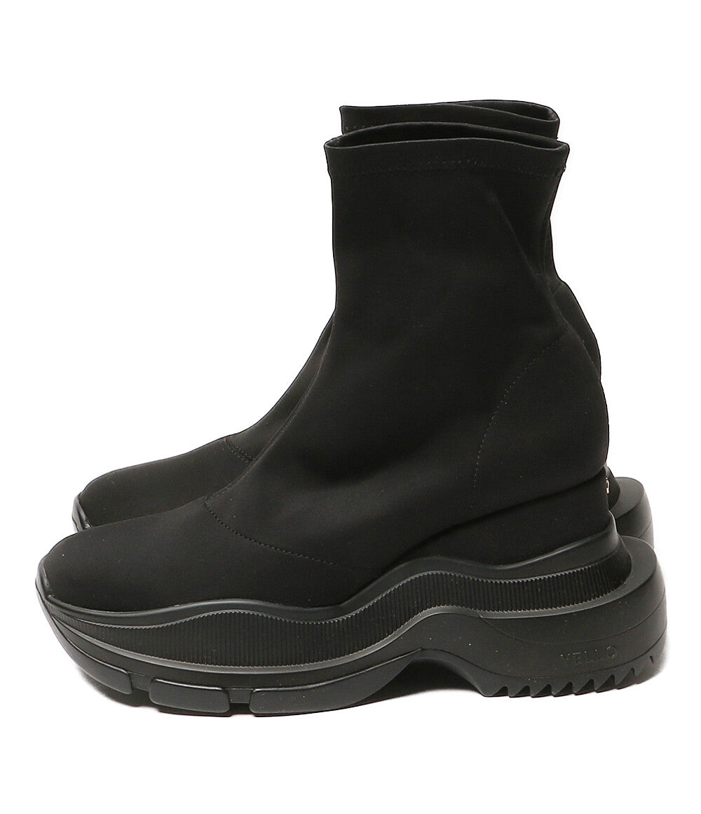 YELLO イエロ ブーツ TOKYO BLACK MID SNEAKER SHORT BOOTS レディース SIZE XL