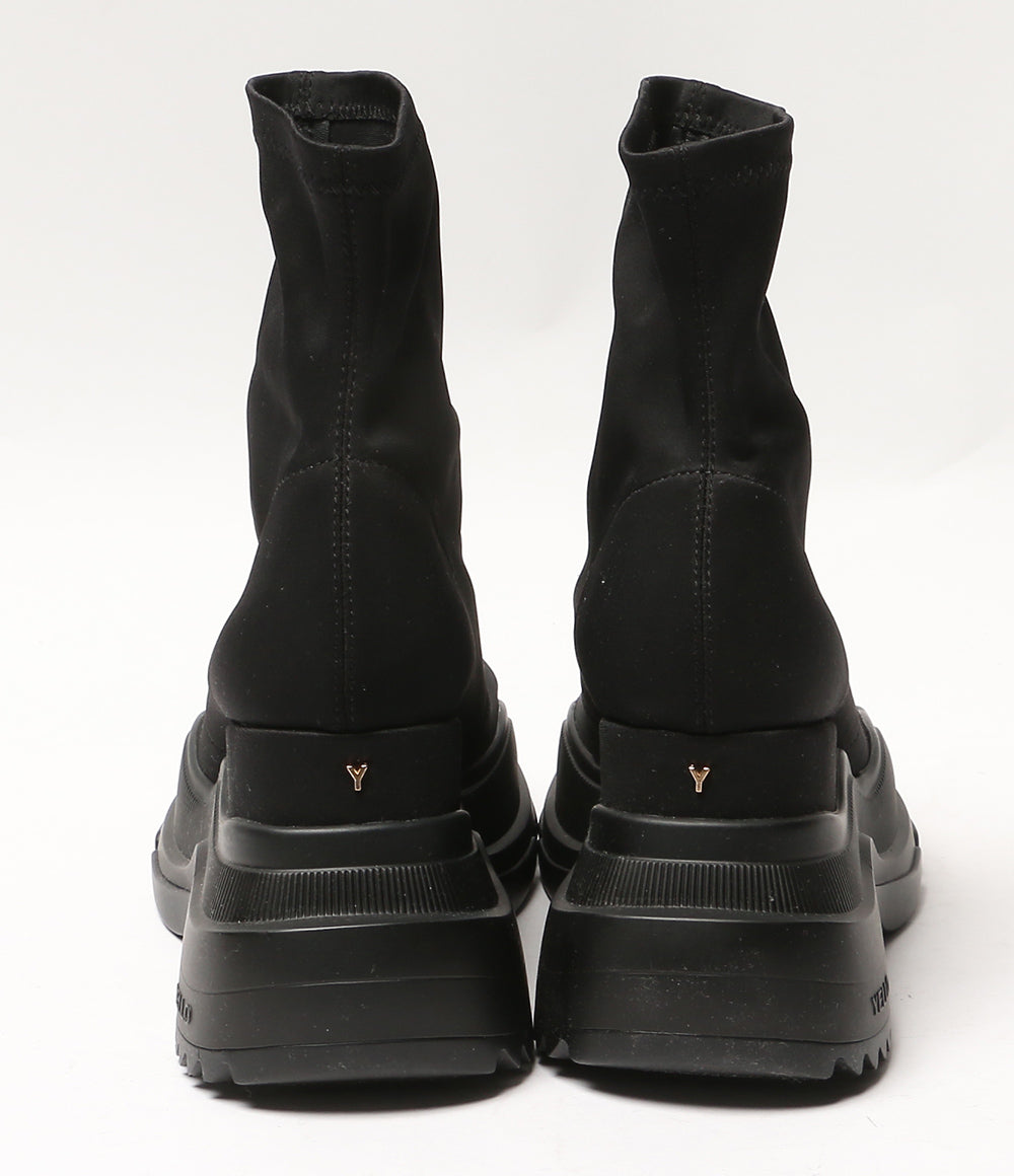 YELLO イエロ ブーツ TOKYO BLACK MID SNEAKER SHORT BOOTS レディース SIZE XL