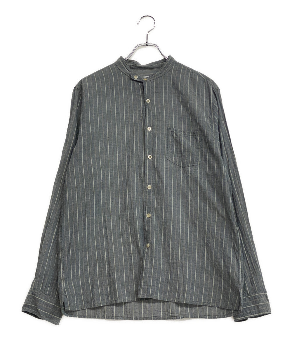 steven alan 長袖シャツ USA製 バンドカラー ストライプ 00s メンズ SIZE L スティーブンアラン