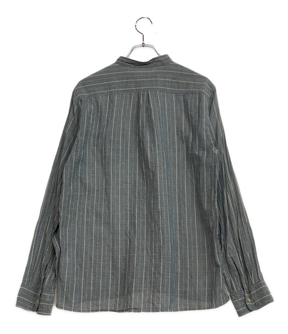 steven alan 長袖シャツ USA製 バンドカラー ストライプ 00s メンズ SIZE L スティーブンアラン