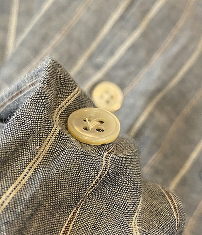 steven alan 長袖シャツ USA製 バンドカラー ストライプ 00s メンズ SIZE L スティーブンアラン