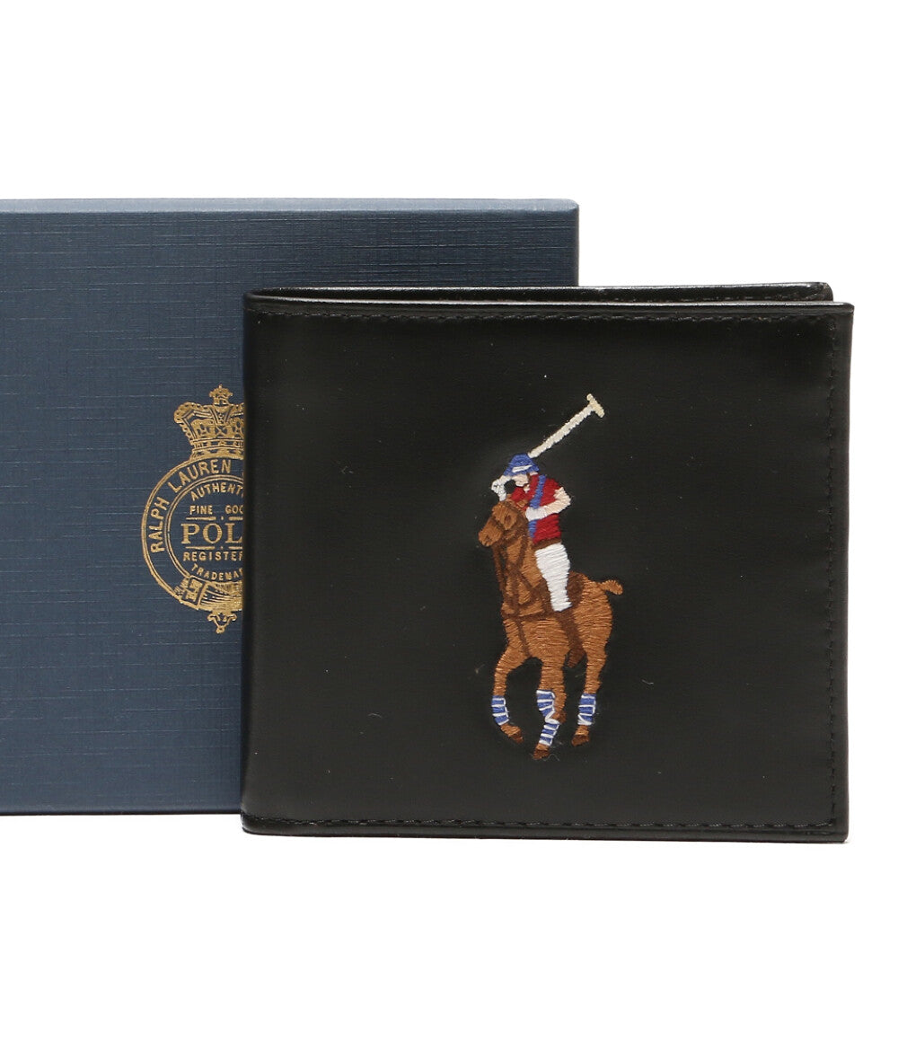 POLO RALPH LAUREN 二つ折り財布 ビッグポニー カーフレザー ブラック メンズ ポロ・ラルフローレン