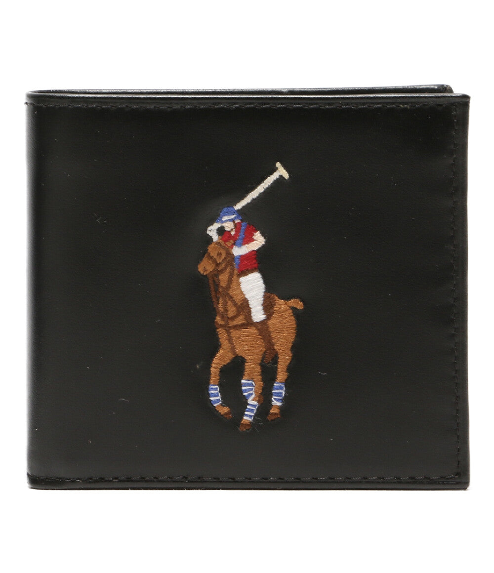 POLO RALPH LAUREN 二つ折り財布 ビッグポニー カーフレザー ブラック メンズ ポロ・ラルフローレン