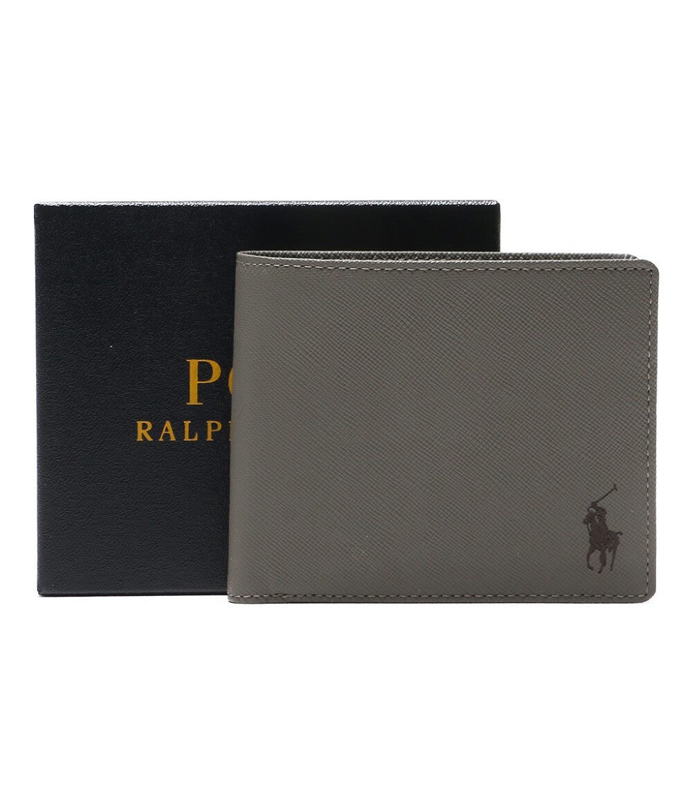 美品 POLO RALPH LAUREN 二つ折り財布 サフィアーノ レザー ビルフォールド コイン ウェレット メンズ ポロ・ラルフローレン