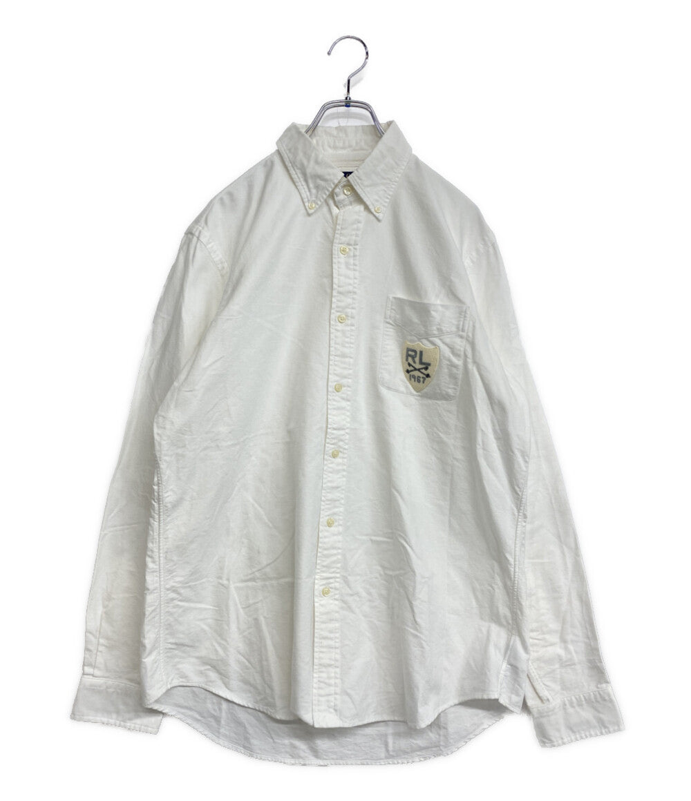 POLO RALPH LAUREN 長袖シャツ CLASSIC FIT CREST-PATCH OXFORD WHITE メンズ SIZE L ポロ・ラルフローレン