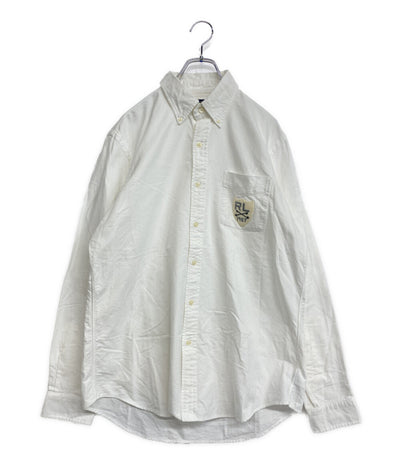 POLO RALPH LAUREN 長袖シャツ CLASSIC FIT CREST-PATCH OXFORD WHITE メンズ SIZE L ポロ・ラルフローレン