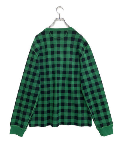美品 POLO RALPH LAUREN カットソー COUNTRY PLAID MOLESKIN HENLEY SHIRT チェック グリーン メンズ SIZE L ポロ・ラルフローレン