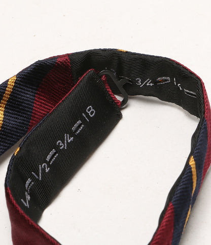 美品 POLO RALPH LAUREN 蝶ネクタイ ボウタイ ストライプド シルク レップ メンズ ポロ・ラルフローレン