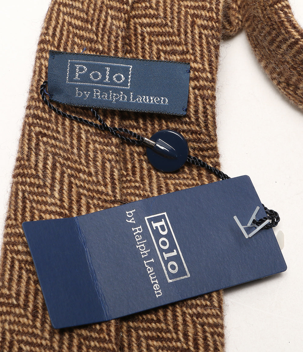 POLO RALPH LAUREN ネクタイ ヘリンボーン ウール ブラウン メンズ ポロ・ラルフローレン