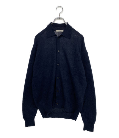 美品 AURALEE カーディガン BABY SURI ALPACA SHEER KNIT CARDIGAN A24AC01AK メンズ SIZE 3 オーラリー