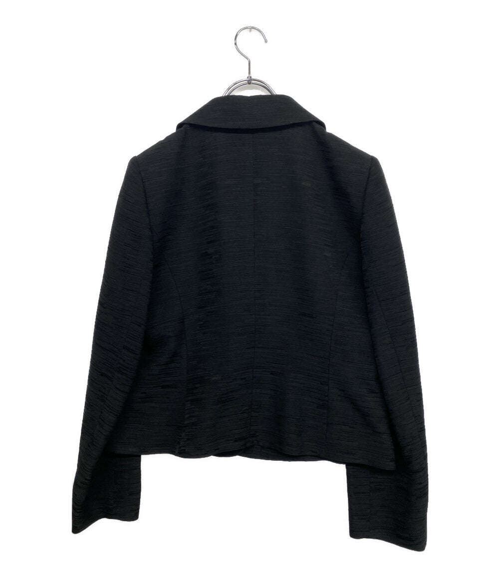 Aquascutum ジャケット ブラック 1003415-00-E23 日本製 へちま襟 レディース SIZE 13 アクアスキュータム