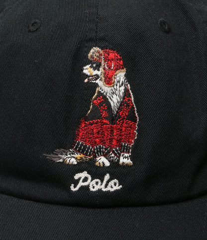 美品 POLO RALPH LAUREN ドッグ エンブロイダリー キャップ BLK メンズ SIZE O/S ポロ・ラルフローレン
