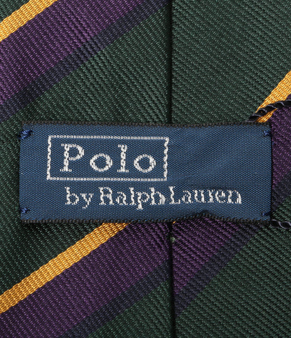 美品 POLO RALPH LAUREN ネクタイ ヴィンテージ インスパイアード ストライプド GRN メンズ ポロ・ラルフローレン
