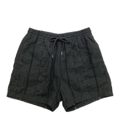A BATHING APE ショートパンツ EMBROIDERY RELAXED FIT SHORTS BLK メンズ SIZE L アベイシングエイプ
