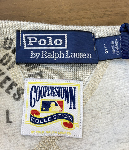 美品 POLO RALPH LAUREN スウェット ヤンキース COOPERSTOWN 両V ステンシル メンズ SIZE L ポロ・ラルフローレン