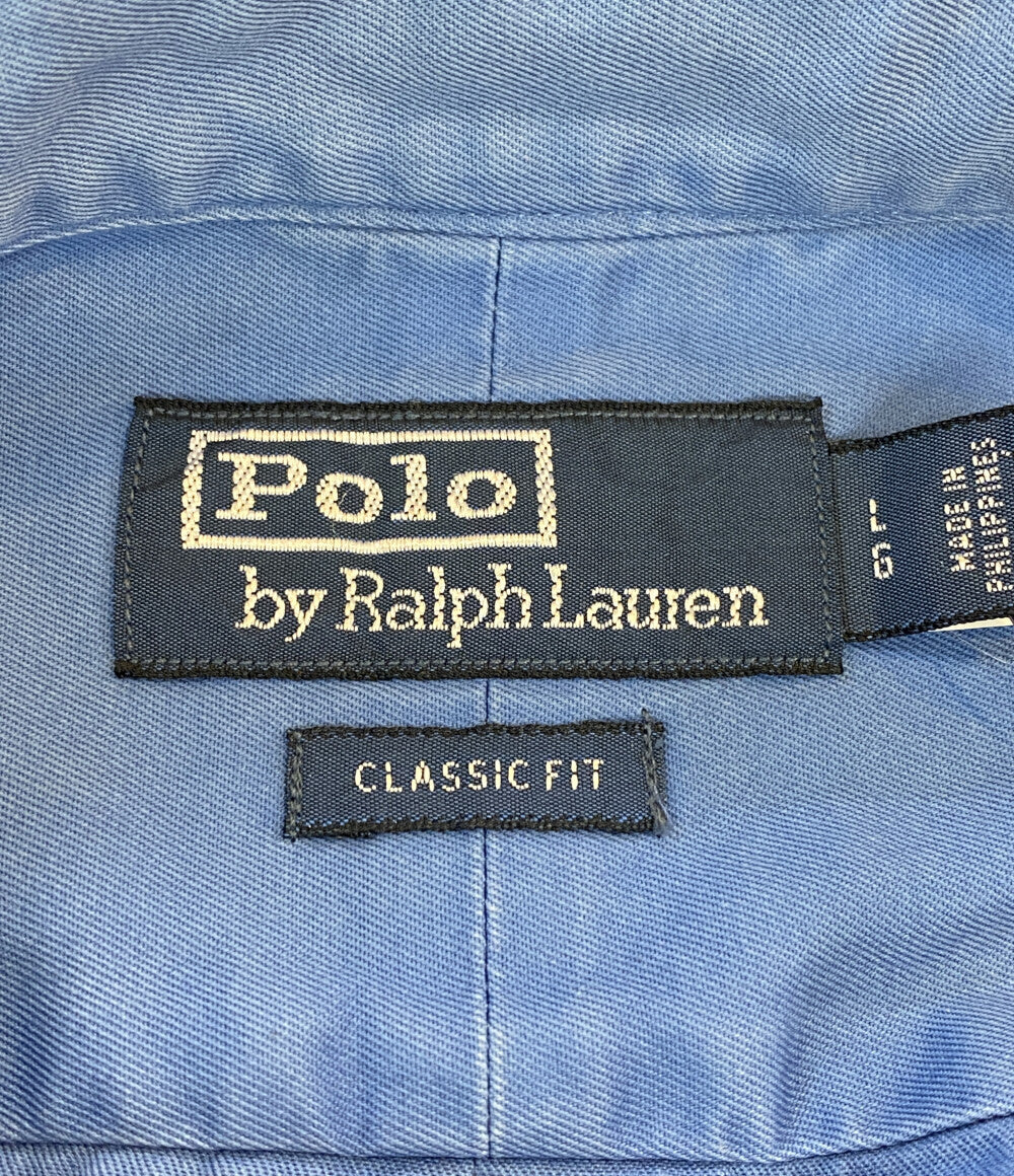 美品 POLO RALPH LAUREN 長袖シャツ CLASSIC FIT PAINTED CHINO WORKSHIRT BLU メンズ SIZE L ポロ・ラルフローレン