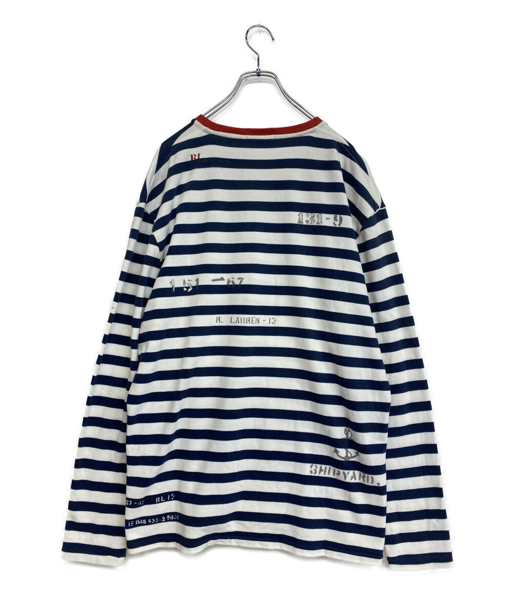 美品 POLO RALPH LAUREN 長袖Ｔシャツ CLASSIC FIT STRIPED JERSEY T ボーダー メンズ SIZE L ポロ・ラルフローレン