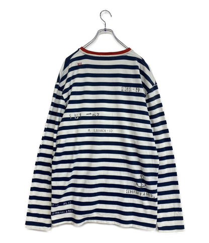 美品 POLO RALPH LAUREN 長袖Ｔシャツ CLASSIC FIT STRIPED JERSEY T ボーダー メンズ SIZE L ポロ・ラルフローレン