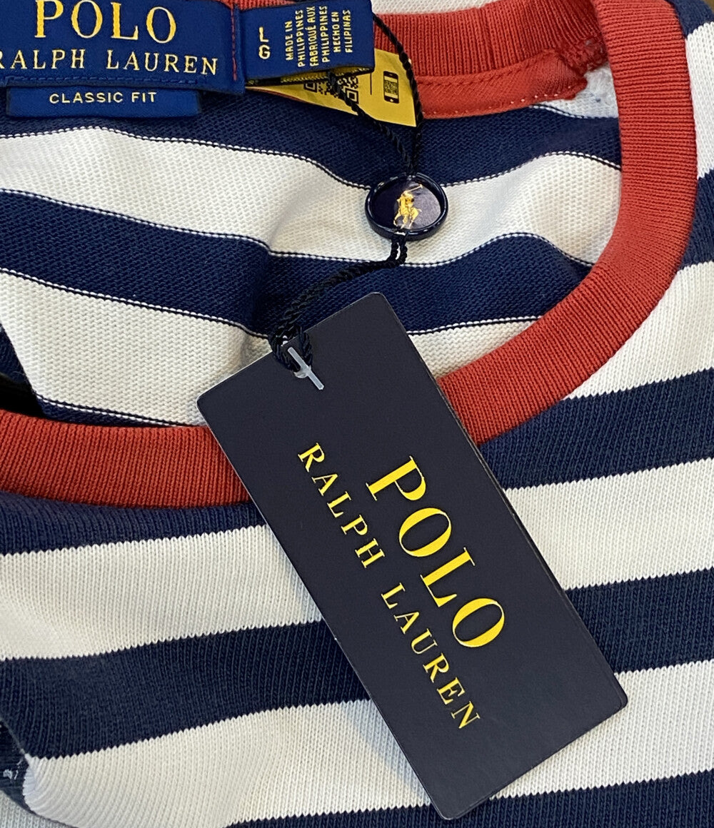 美品 POLO RALPH LAUREN 長袖Ｔシャツ CLASSIC FIT STRIPED JERSEY T ボーダー メンズ SIZE L ポロ・ラルフローレン