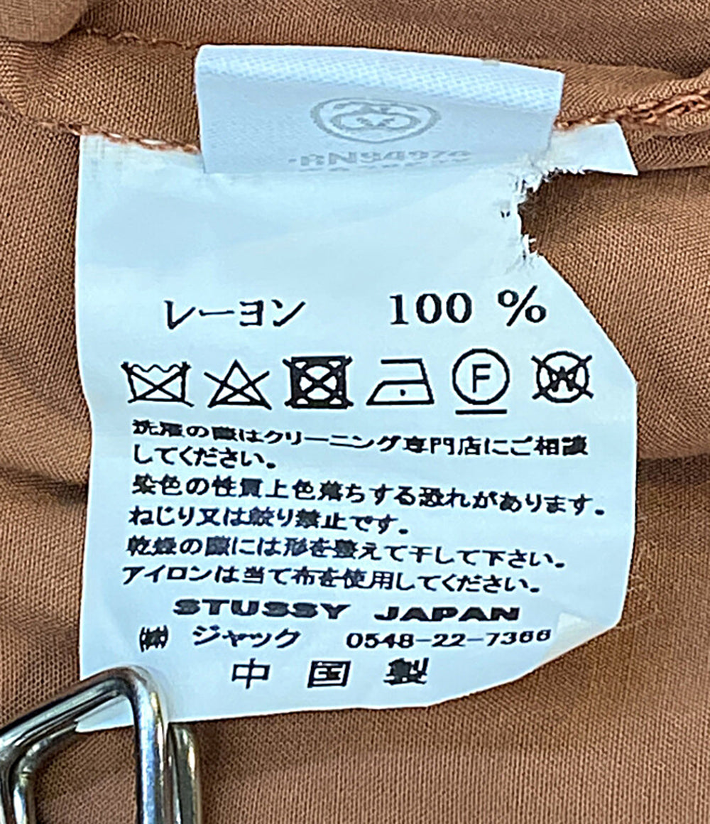 STUSSY 半袖ワンピース ボウリングシャツ 胸ロゴ レディース SIZE S ステューシー