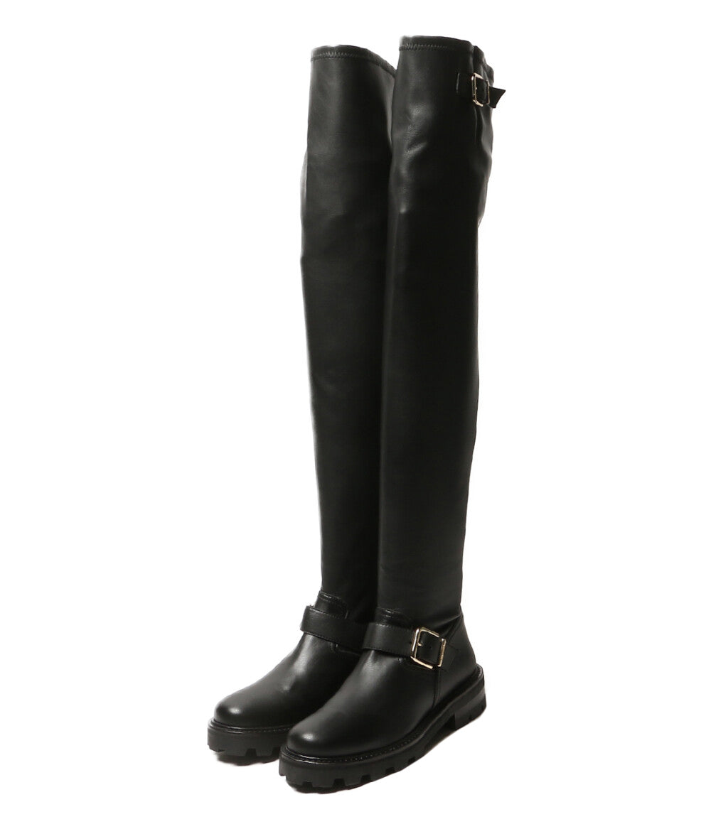 JIMMY CHOO ブーツ BIKER 2 OTK FLAT QOZ ブラック レディース SIZE 37 ジミーチュウ